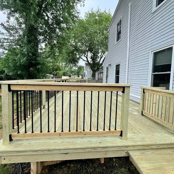 Custom deck build with railing